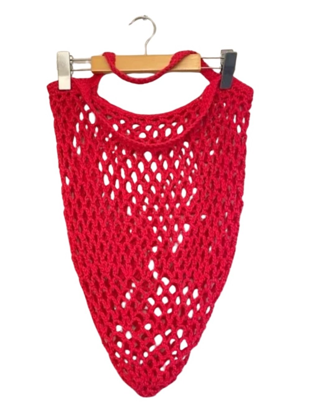 4/$20➡️ Red Crochet Fruit & Veggie Grocery Tote Bag – OS EUC